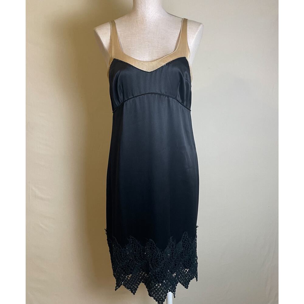 Laundry by Design Black Silk Slip Beaded Dress. Size 6. Great condition.